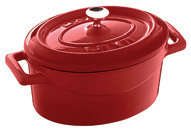Oval saucepan with lid